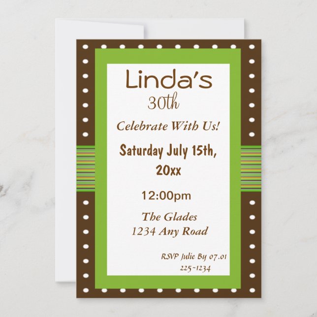 Polka Dots Invitation (Front)