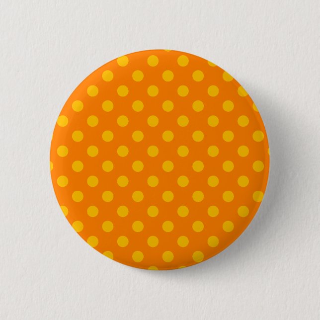 Polka Dots Large - Amber on Orange 2 Inch Round Button (Front)