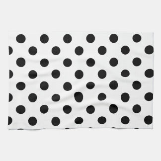 Polka Dots Large - Black on White Kitchen Towel