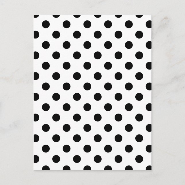 Polka Dots Large - Black on White Postcard (Front)