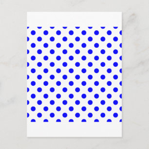 Polka Dots Large - Blue on White Postcard