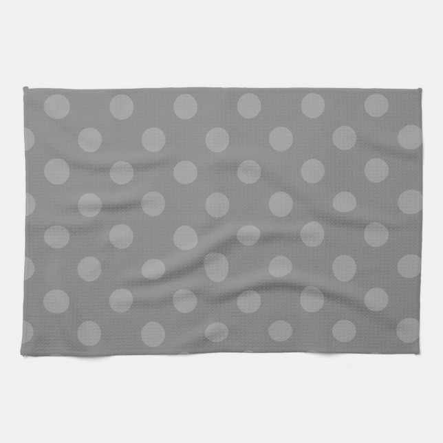 Polka Dots Large - Grey 4b Kitchen Towel (Horizontal)
