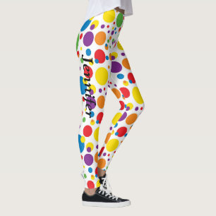 Polka Dots Leggings YOUR NAME Womens Custom Pants