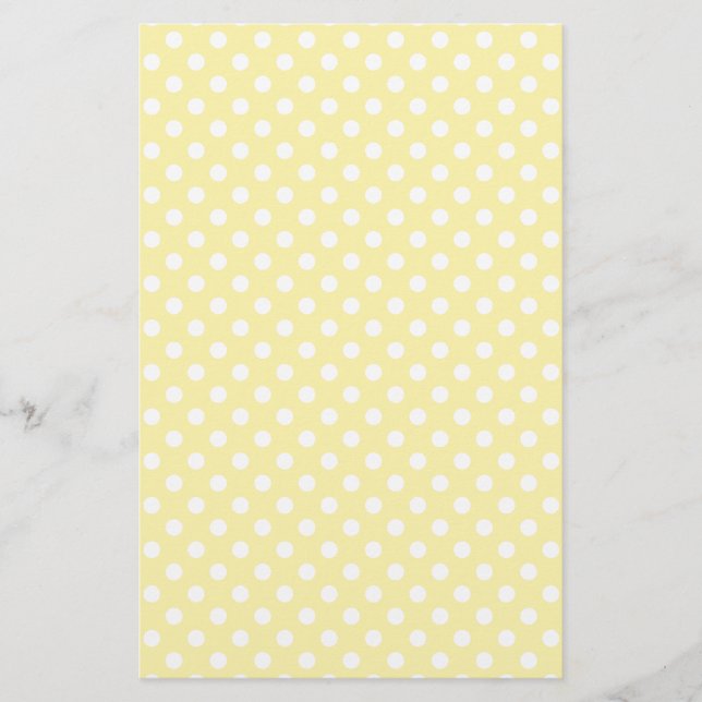 Polka Dots - Light Yellow on Corn Stationery (Front)