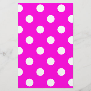 Polka dots magenta #FF00DC Stationery