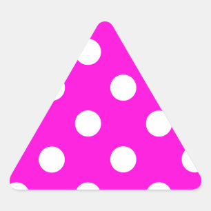 Polka dots magenta #FF00DC Triangle Sticker