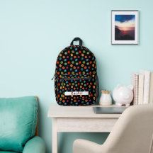 Polka-Dots mignons et colorés sur sac à dos noir