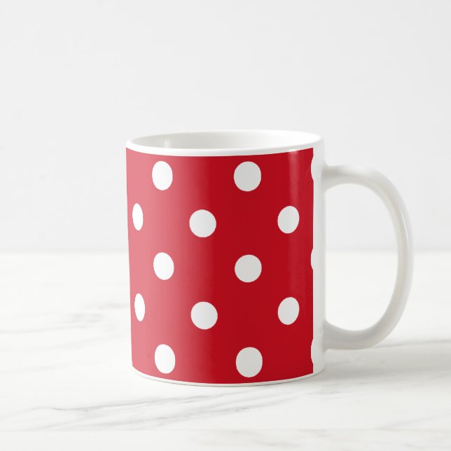 polka dots  mug in bright red and white (Right)