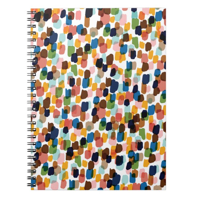 Polka Dots: Multicoloured Hand Paint. Notebook (Front)