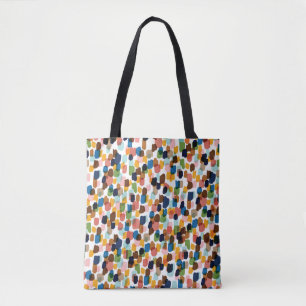 Polka Dots: Multicoloured Hand Paint. Tote Bag