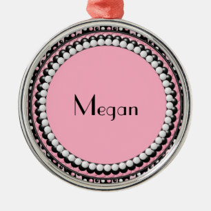 Polka dots n Stripes Monogram Ornament