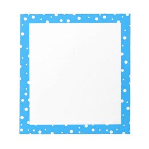 Polka Dots on Blue Background Notepad