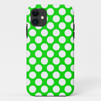 Polka Dots on Green iPhone 11 Case