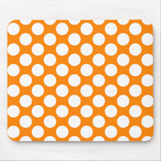 Polka Dots on Orange Mouse Pad