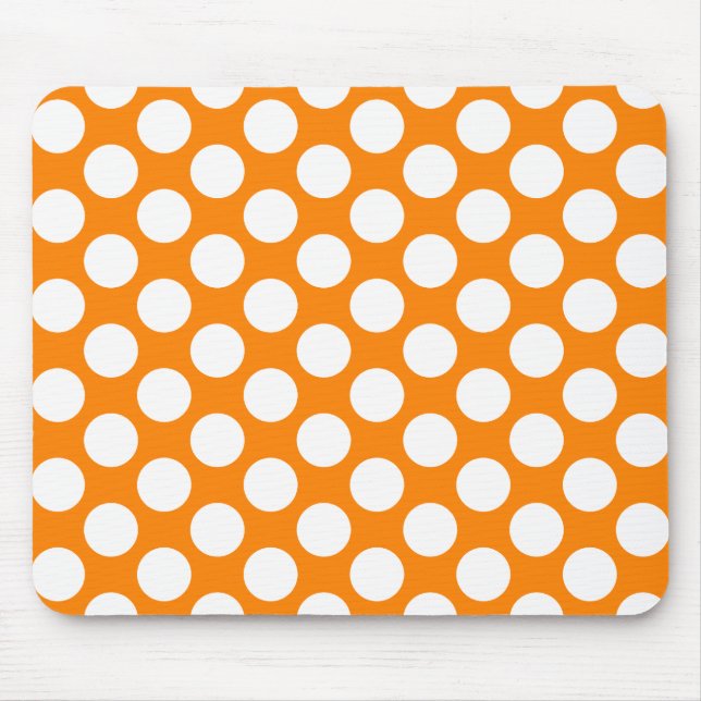 Polka Dots on Orange Mouse Pad (Front)