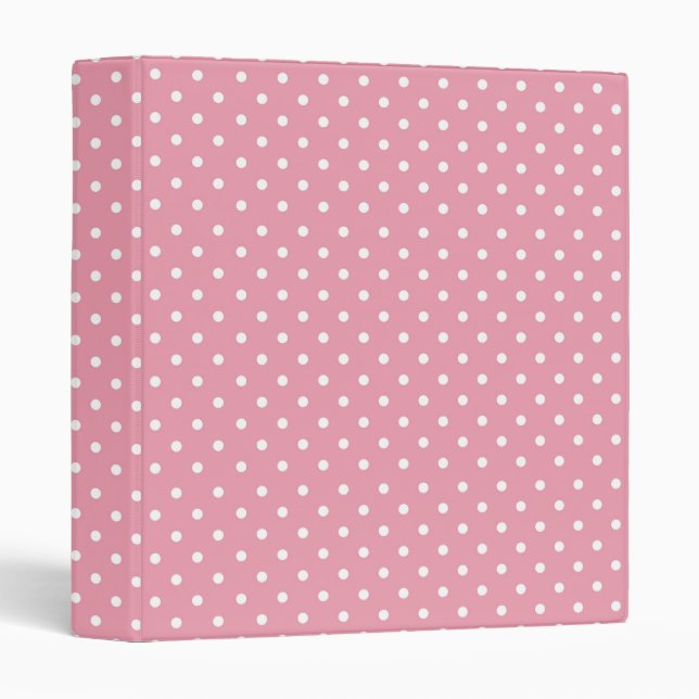 Polka Dots on Pink Pattern Binder (Front/Spine)