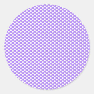 Polka Dots on Purple Classic Round Sticker