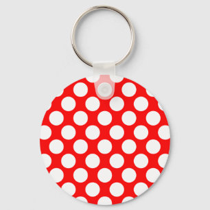Polka Dots on Red Keychain