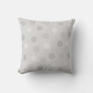 Polka Dots on Silver Grey Throw Pillow