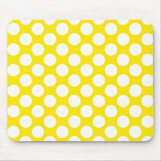 Polka Dots on Yellow Mouse Pad