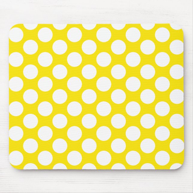 Polka Dots on Yellow Mouse Pad (Front)