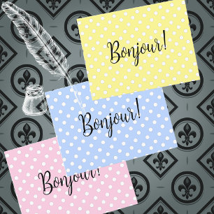 Polka Dots on Yellow Postcard