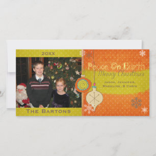 Polka Dots Ornaments Christmas Holiday Photo Card