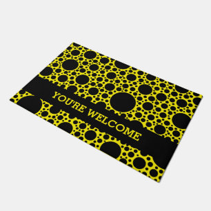 Polka Dots pattern black + your backgr. & ideas Doormat