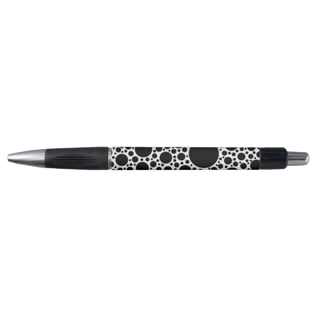Polka Dots Pattern Black + your backgr. & ideas Pen (Front)