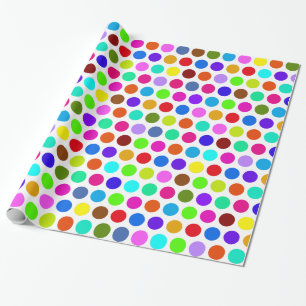 Polka Dots Pattern coloured + your backgr. & idea Wrapping Paper