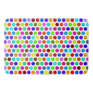 Polka Dots Pattern coloured + your backgr. & ideas Bath Mat
