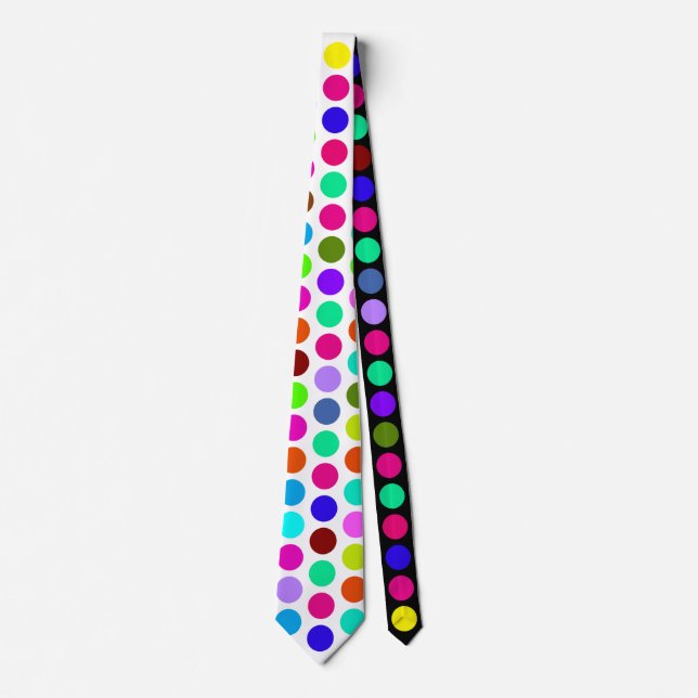 Polka Dots Pattern coloured + your backgr. & ideas Tie (Front)