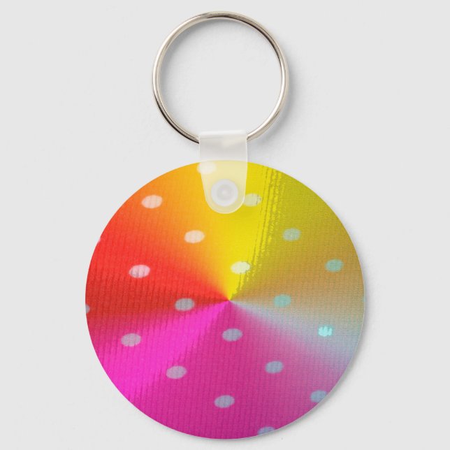 polka dots Pattern colourful colours Keychain (Front)