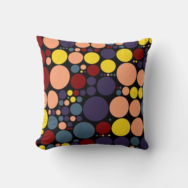 Polka dots pattern | Colourful retro Throw Pillow (Front)