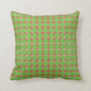 Polka Dots Pattern Green Red on any Colour Throw Pillow