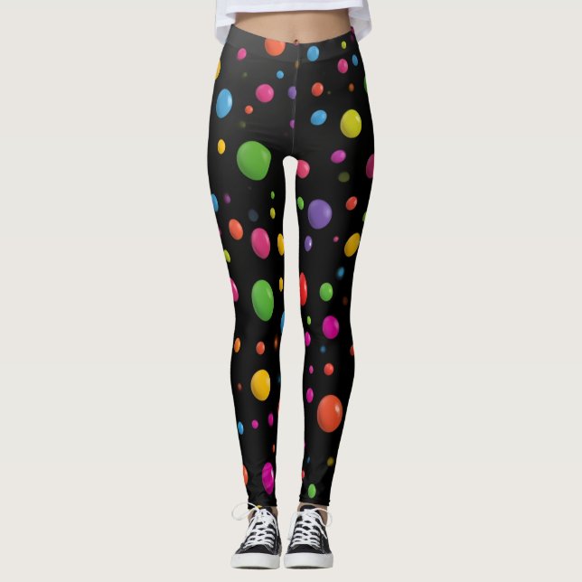 Polka Dots Pattern Leggings (Front)