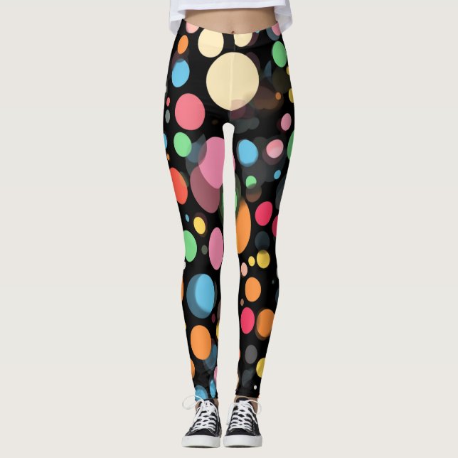 Polka Dots Pattern Leggings (Front)