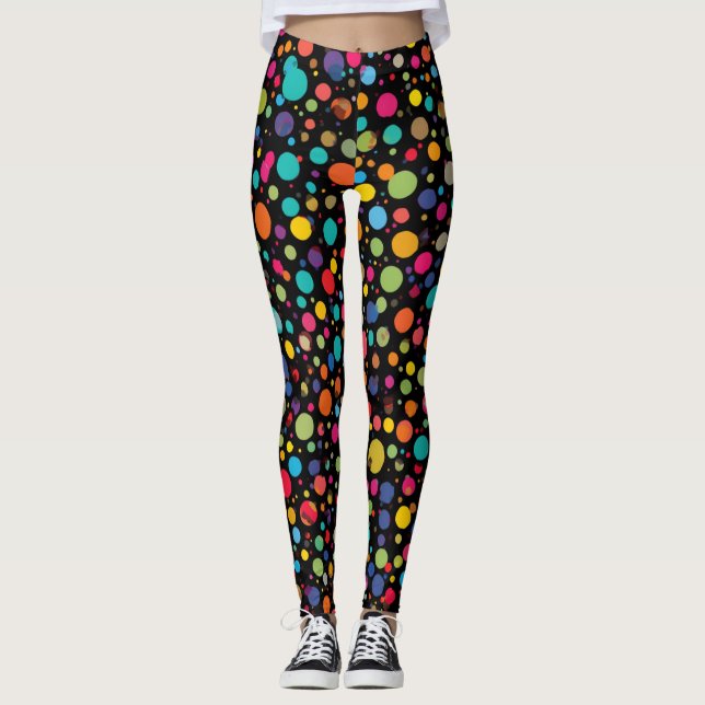 Polka Dots Pattern Leggings (Front)