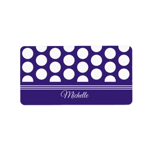 Polka dots pattern on ultra violet label (Front)