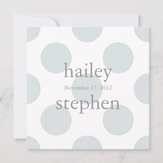 Polka Dots · Periwinkle · Wedding Invitation (Front)