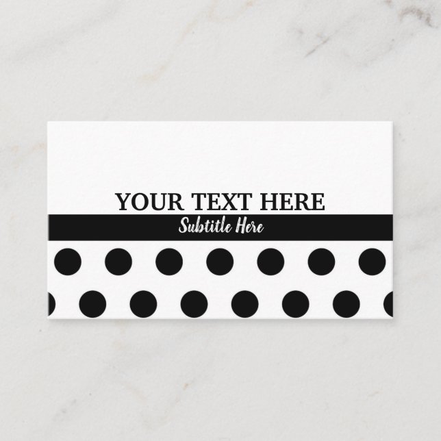 Polka Dots Personalized customized Business Card (Front)