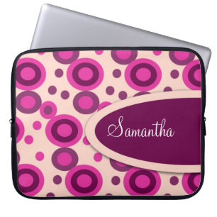 Polka Dots Personalized Laptop Sleeve:Hot Pink Sleeve