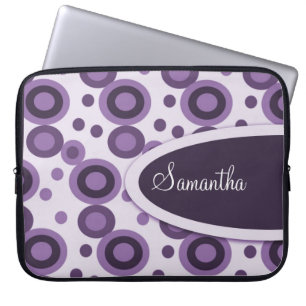 Polka Dots Personalized Laptop Sleeve:Lavender Laptop Sleeve