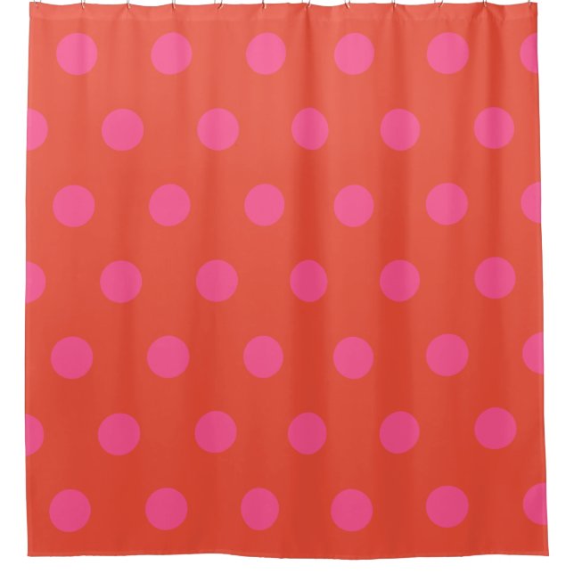 Polka Dots Pink and red Orange monogrammed (Front)
