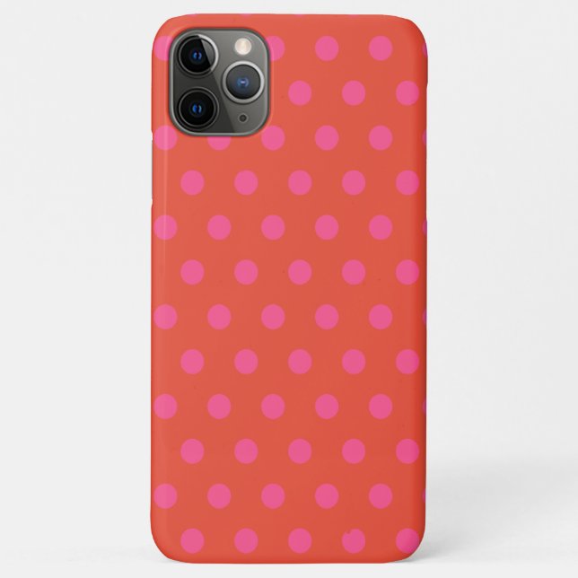 Polka Dots Pink and red Orange monogrammed Case-Mate iPhone Case (Back)