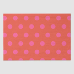 Polka Dots Pink and red Orange monogrammed Tissue Paper