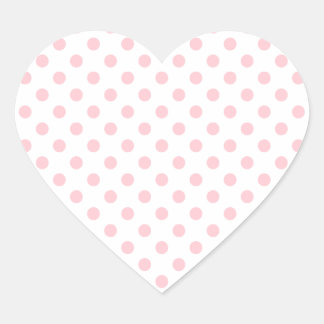 Polka Dots - Pink on White Heart Sticker