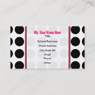 Polka Dots / Pink Teacher Fashion Business Card