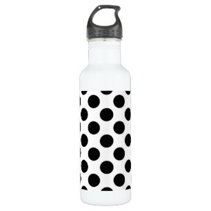 Polka Dots, Polka Dot Pattern, Black and White 710 Ml Water Bottle