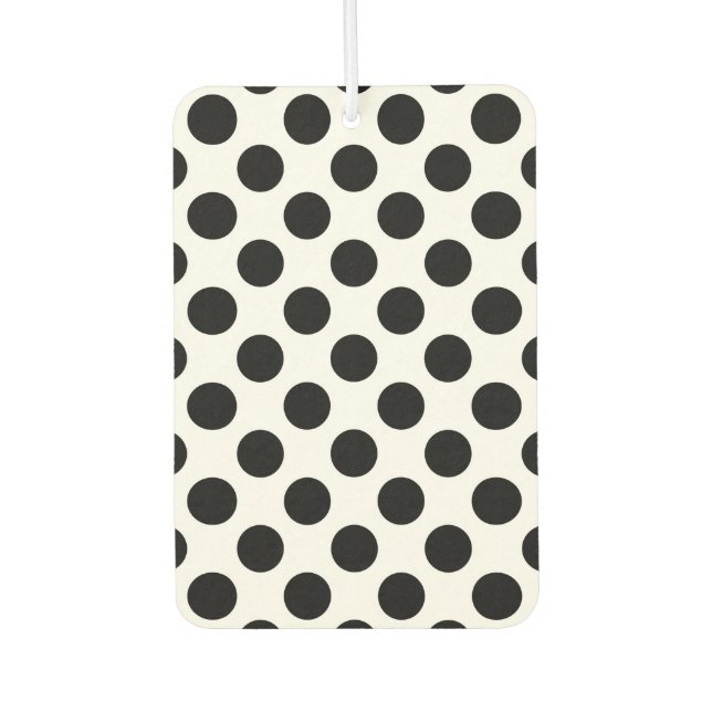 Polka Dots, Polka Dot Pattern, Black and White Air Freshener (Front)